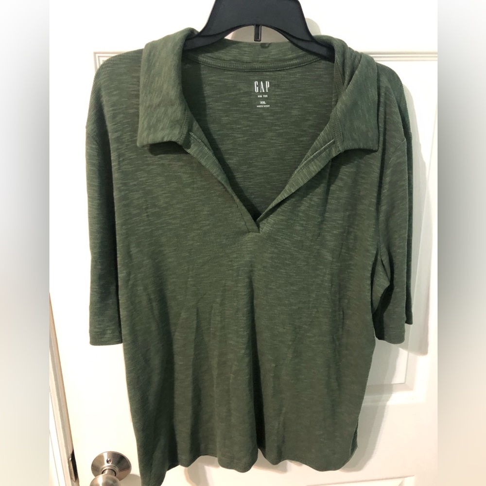 GAP Olive Green V Neck Shirt